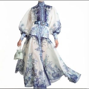 Zimmermann Glassy Billow linen silk maxi dress